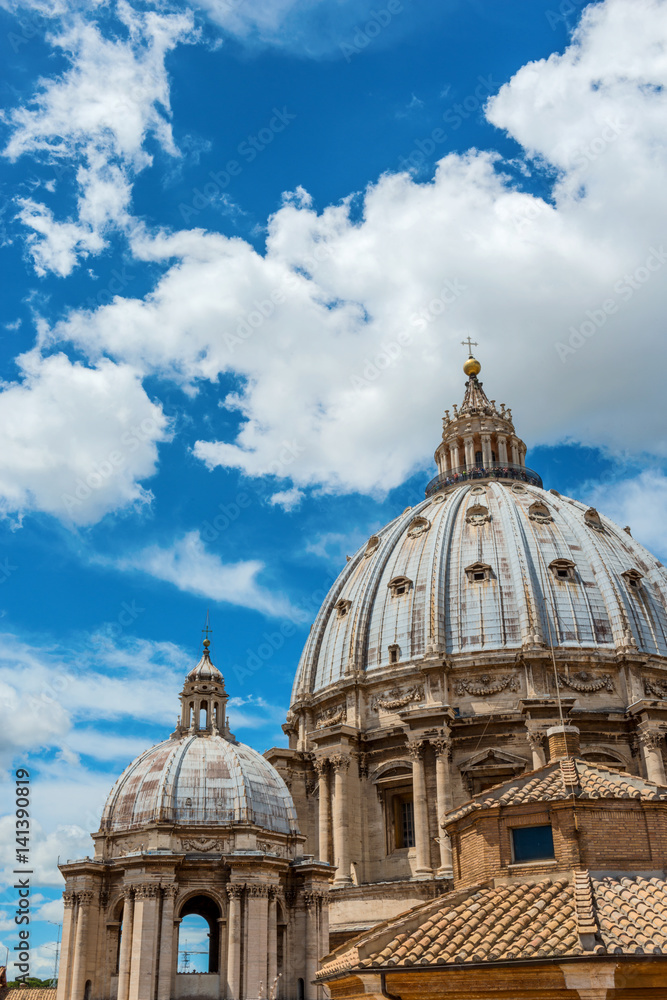 Domed cupola of St Peters Basilica in the Vatican