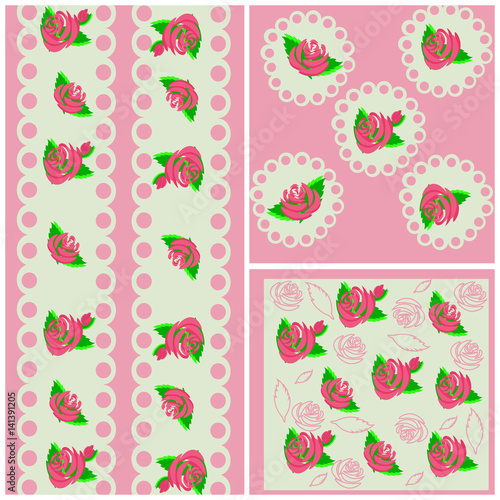 Wallpaper Mural background design with roses Torontodigital.ca