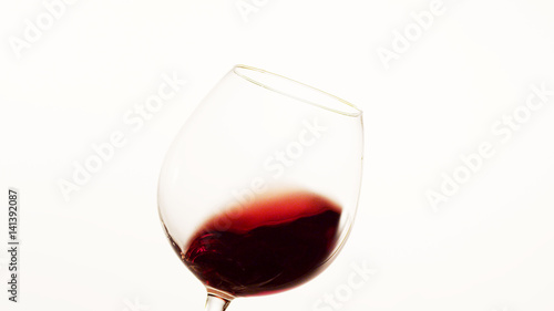 Red Wine Moving to the Right Side of a Glass
