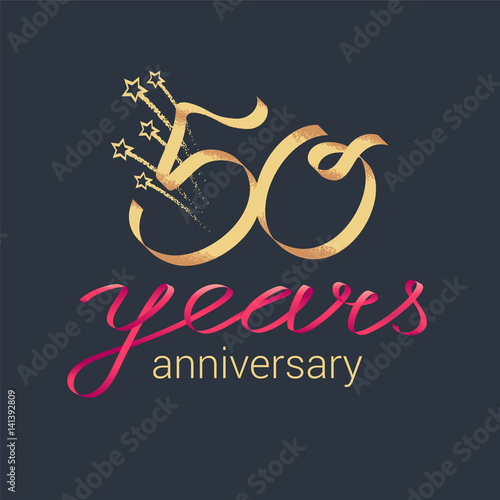50 years anniversary vector icon, logo