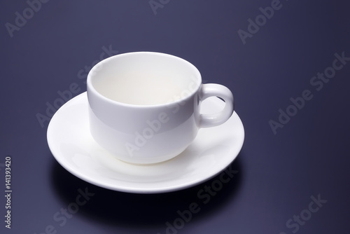 empty white Cup with saucer for coffee
