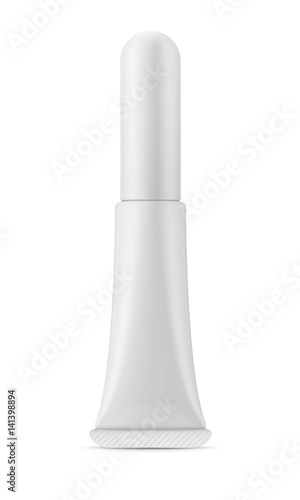 White matte plastic tube for cosmetics