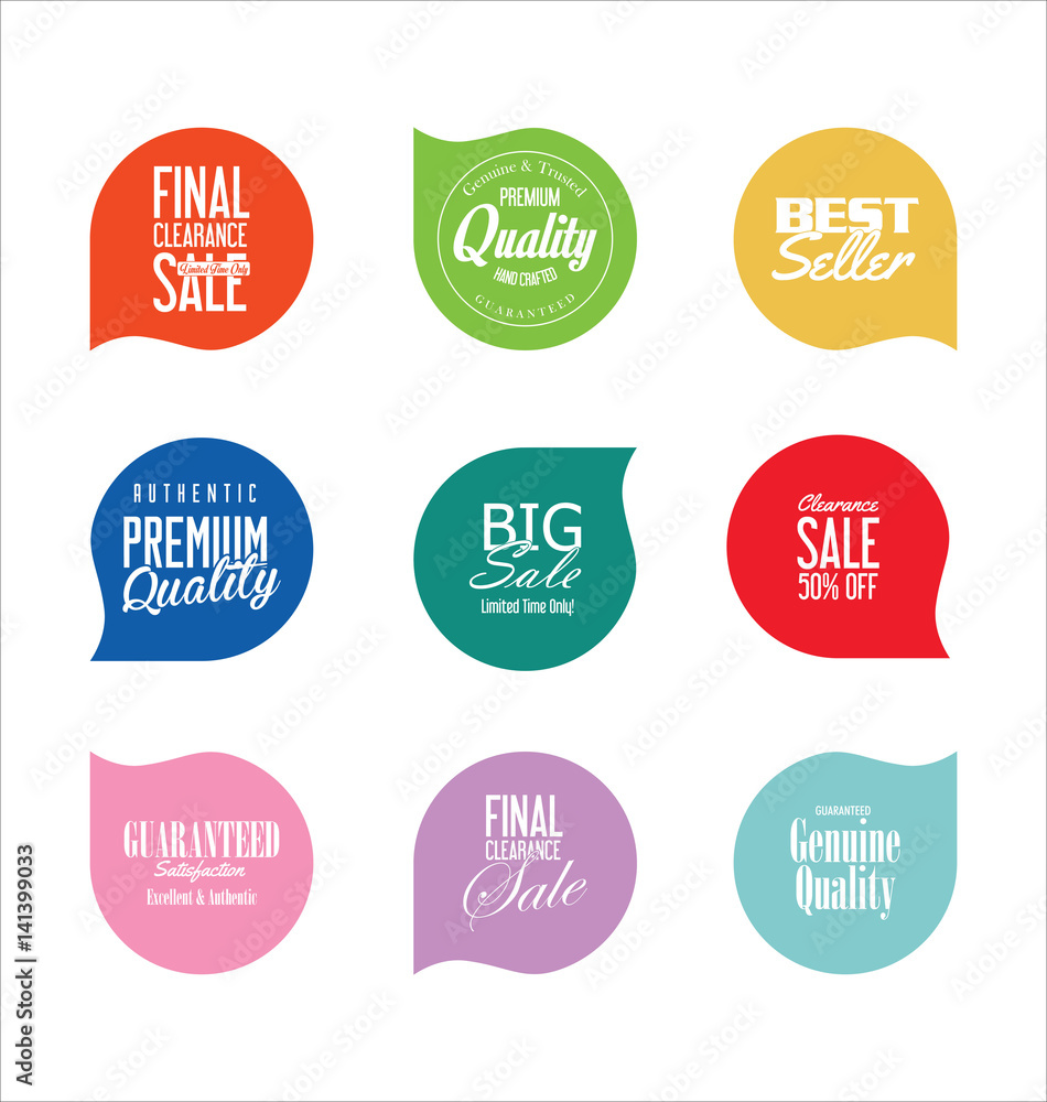 Modern badges colorful collection Modern badges colorful collection