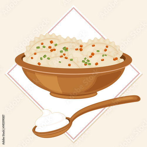 Traditional Ukrainian food varenyky