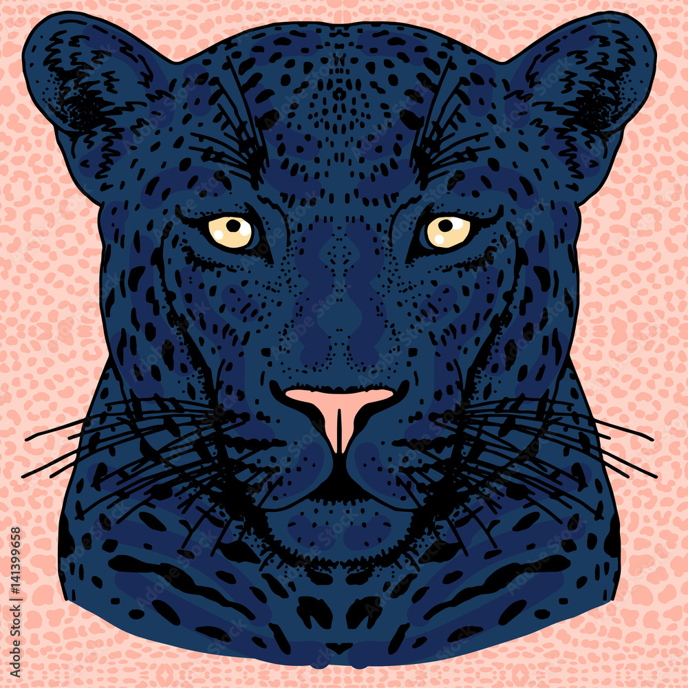 Leopard face tattoo ,Vector illustration, print Stock Vector | Adobe Stock