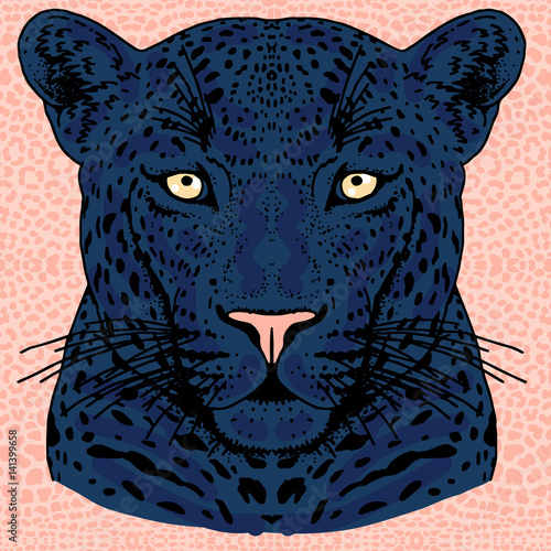 Leopard face tattoo ,Vector illustration, print