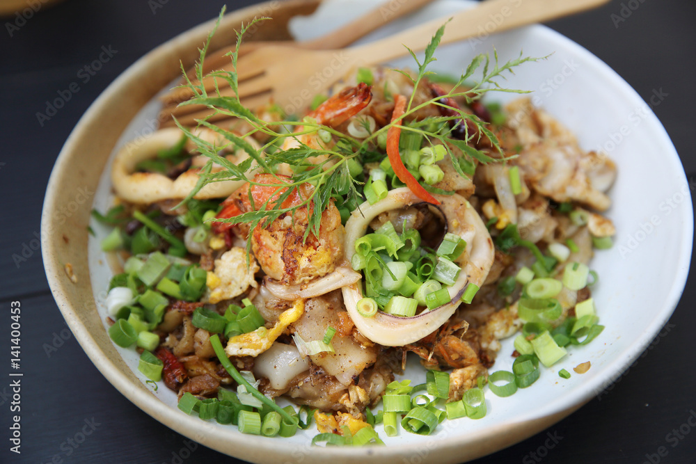 Local thai food Fried Noodles with Seafood Local thai food Fried Noodles with Seafood