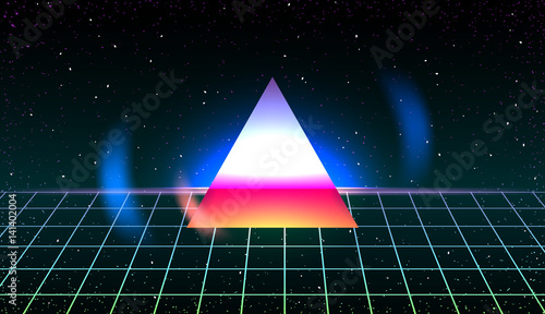 Vector Retro background 80s. synth pop