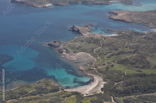 Minorque, vue aérienne du parc naturel d'es grau