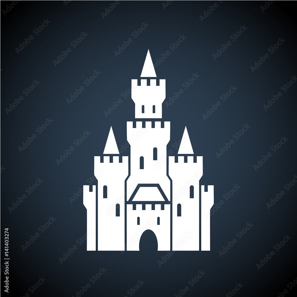 white castle symbol icon on dark background