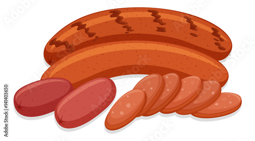 Different types of sausages