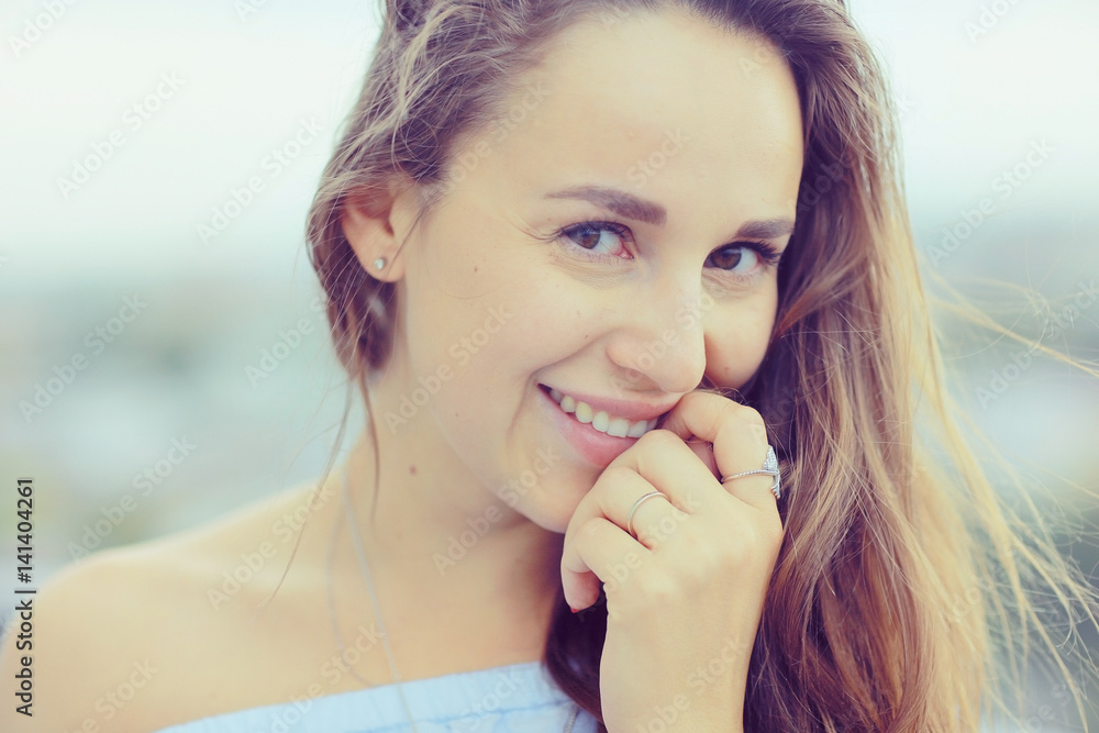 Beautiful young brunette summer vacation holiday Beautiful young brunette summer vacation holiday