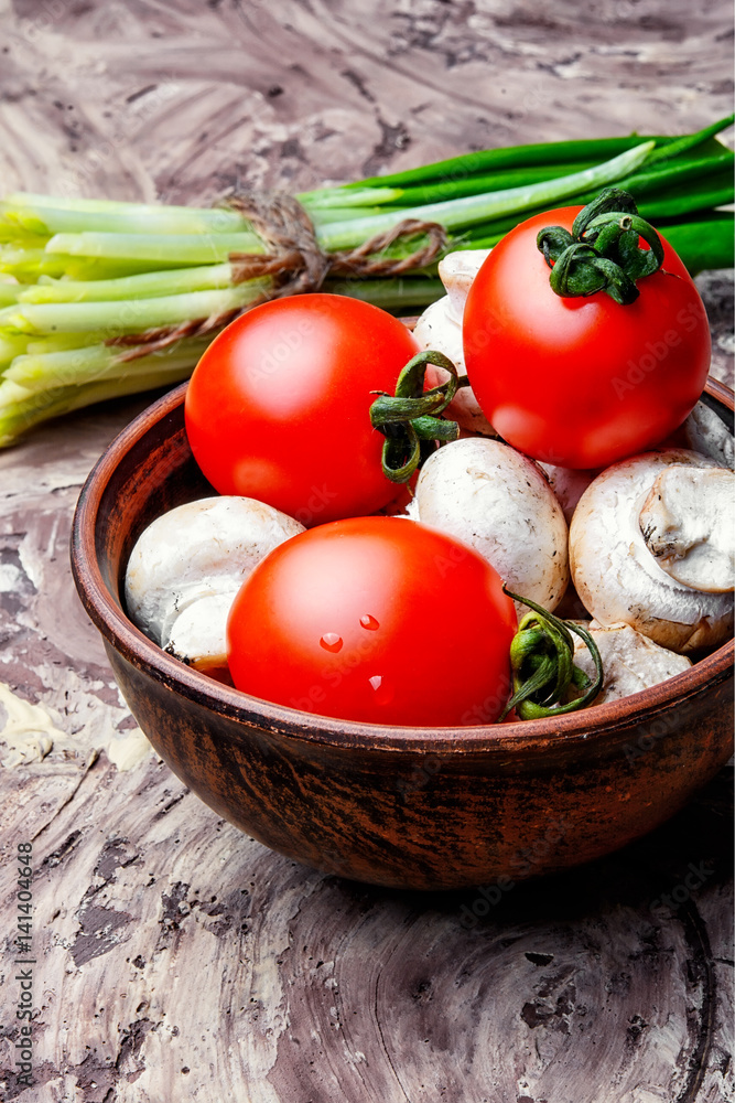 Vegetables for spring salad Vegetables for spring salad