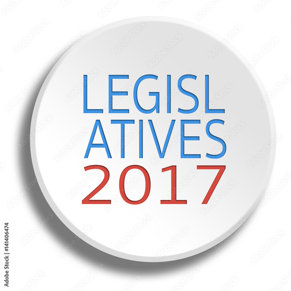Obraz premium Legislative 2017 in round white button with shadow