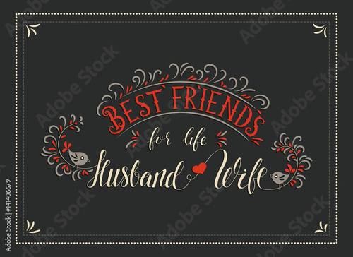 Handwriting vector lettering quote.