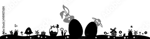 Silhouette Ostern Wiese Versteck