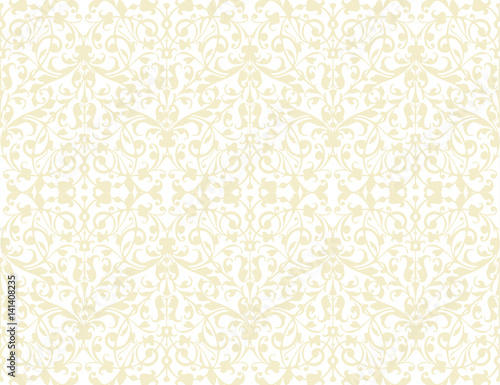 Beige swirl seamless pattern texture vector on white background. Vintage wrapping paper design