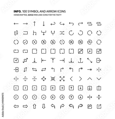 Symbols mini line, illustrations, icons