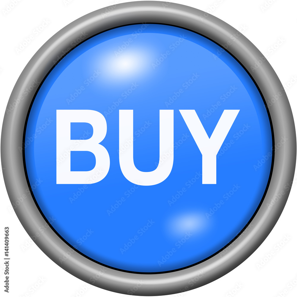 Blue design buy in round 3D button Blue design buy in round 3D button