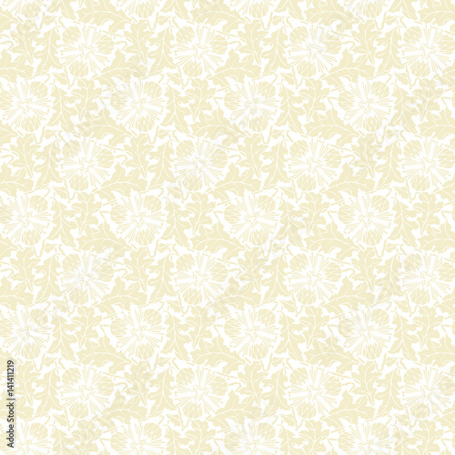 Beige dandelion seamless pattern vector on white background
