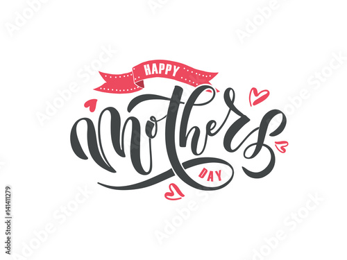 Slika na platnu Happy Mother's Day text as Mothers Day badge/tag/icon