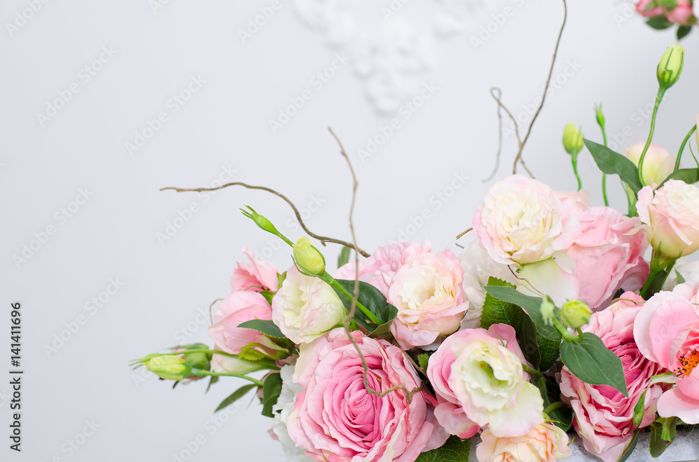 Beautiful bouquet of flowers in a vase. Isolated Beautiful bouquet of flowers in a vase. Isolated