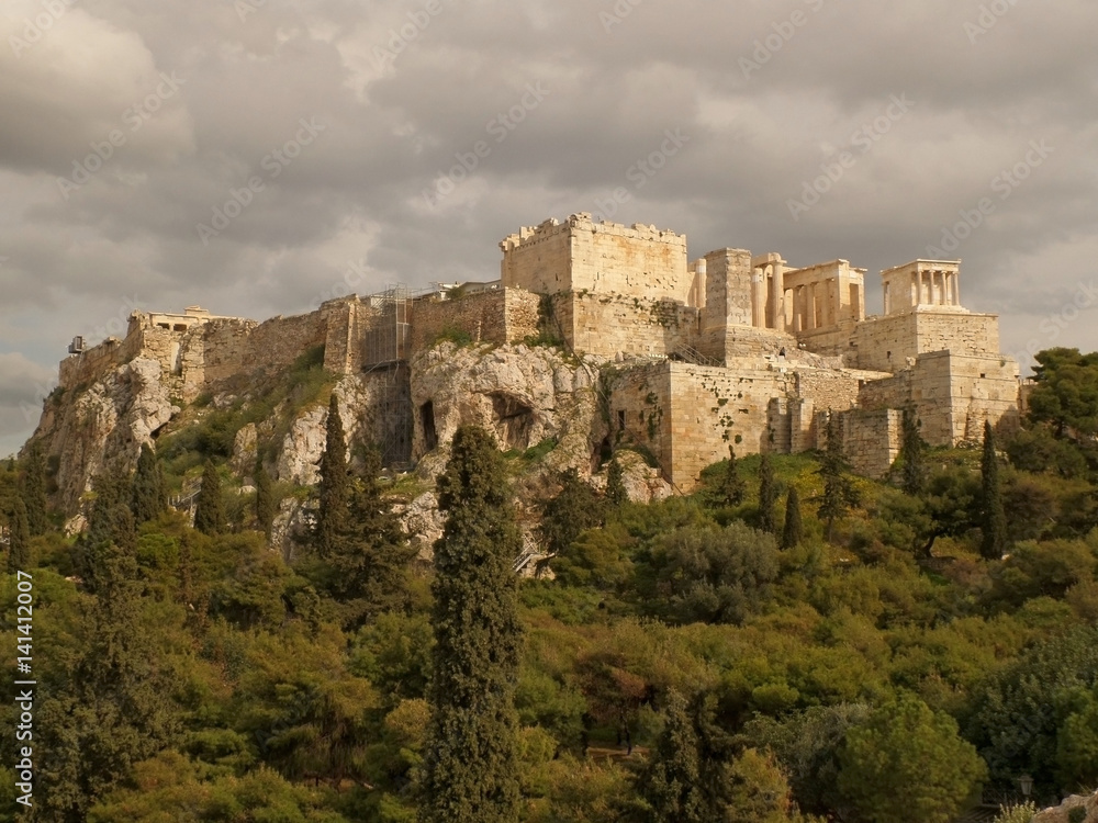 The Acropolis of Athens against Cloudy Sky, Greece