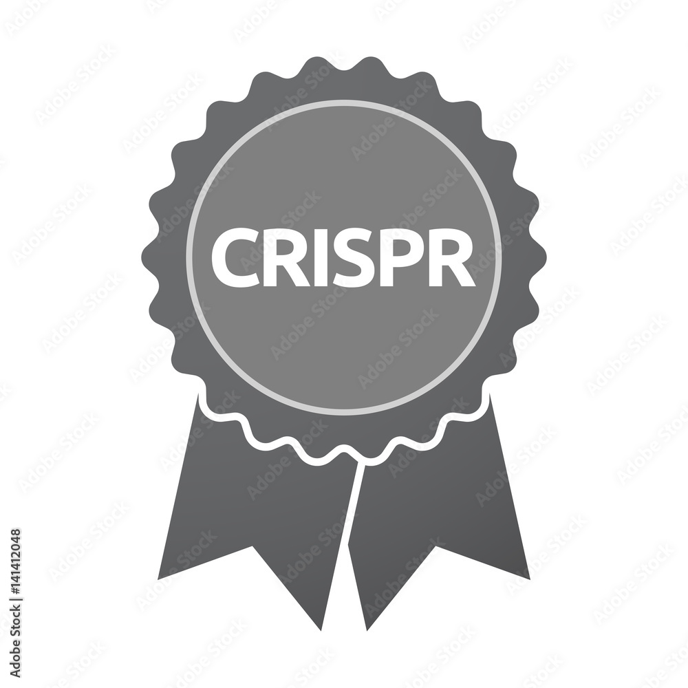 Isolated badge with the clustered regularly interspaced short palindromic repeats acromym CRISPR Isolated badge with the clustered regularly interspaced short palindromic repeats acromym CRISPR
