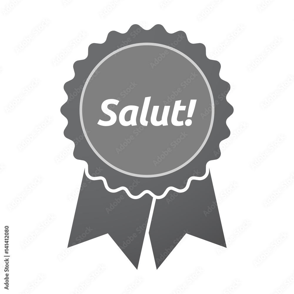 Isolated badge with  the text Hello! in the French language