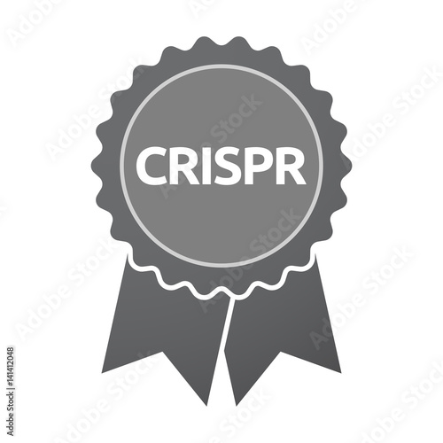 Isolated badge with  the clustered regularly interspaced short palindromic repeats acromym CRISPR