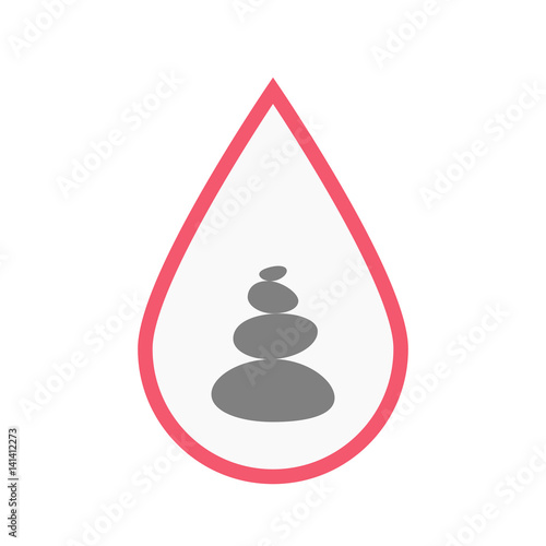 Isolated blood drop with  a stacked zen stones