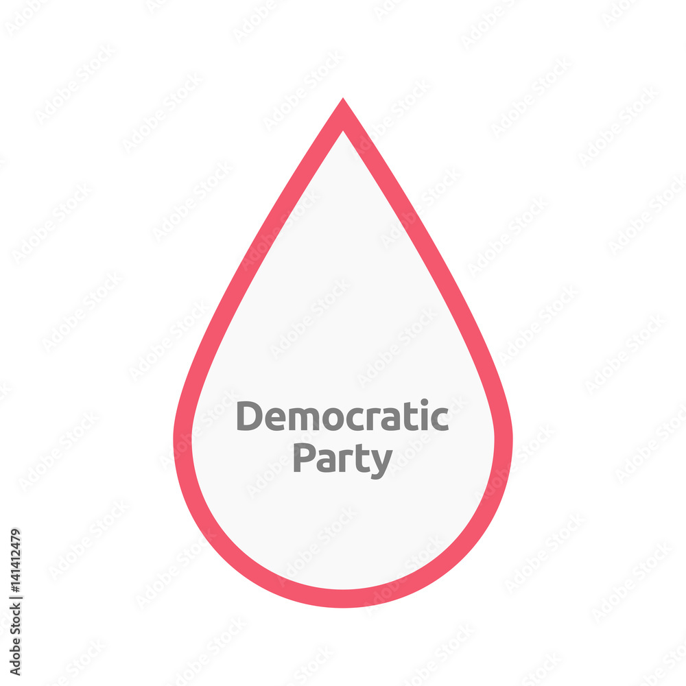 Isolated blood drop with the text Democratic Party Isolated blood drop with the text Democratic Party