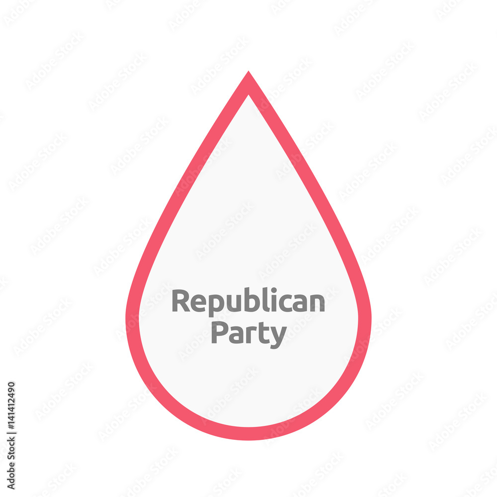 Isolated blood drop with the text Republican Party Isolated blood drop with the text Republican Party
