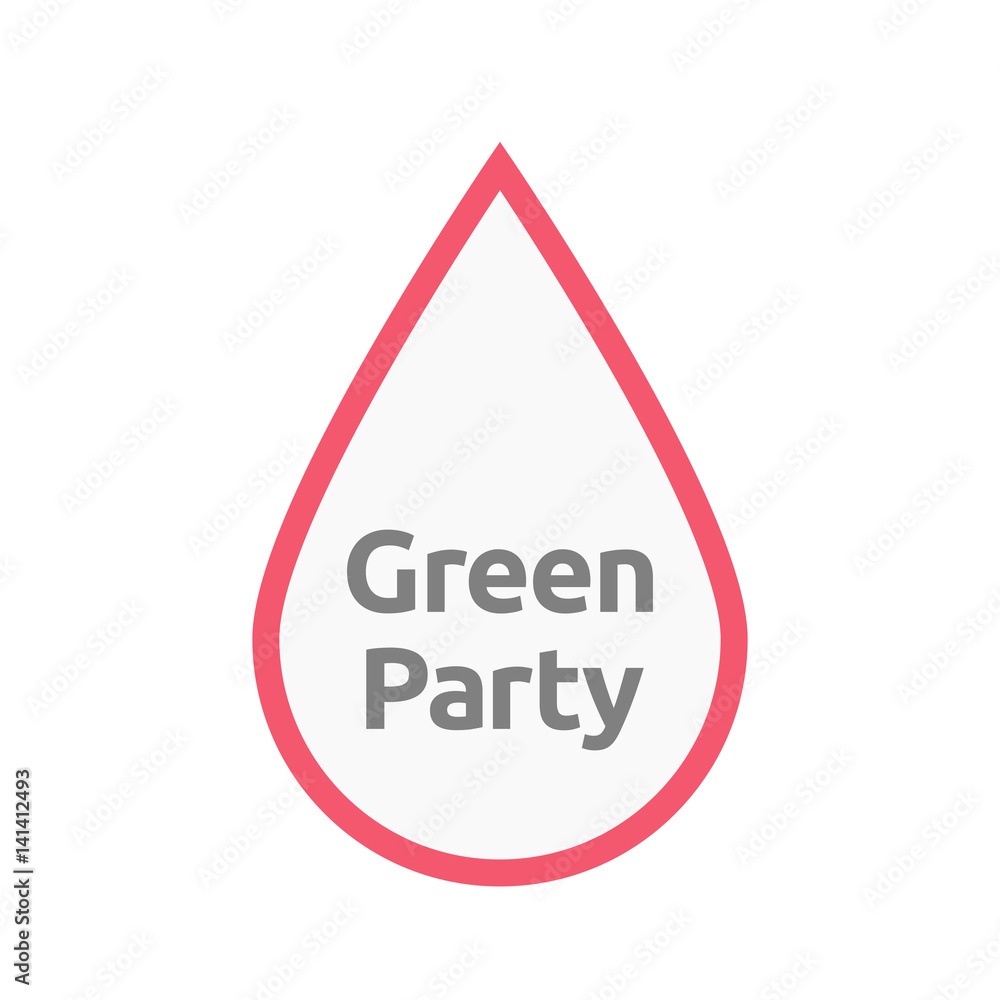 Isolated blood drop with the text Green Party Isolated blood drop with the text Green Party