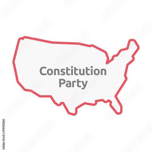 Isolated USA map with the text Constitution Party