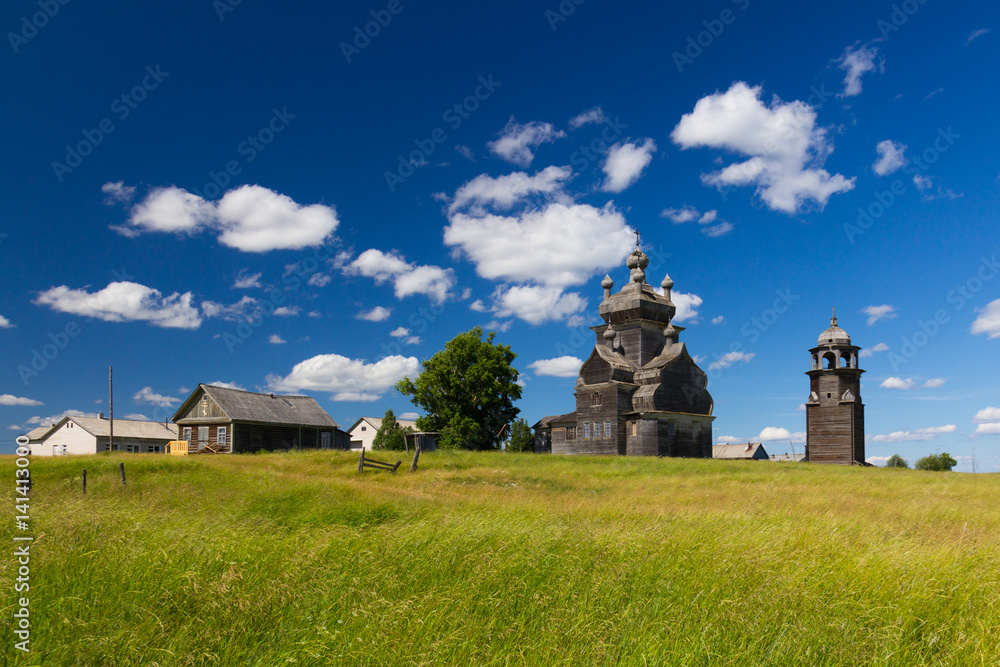 Orthodox wooden church on Russian North Orthodox wooden church on Russian North