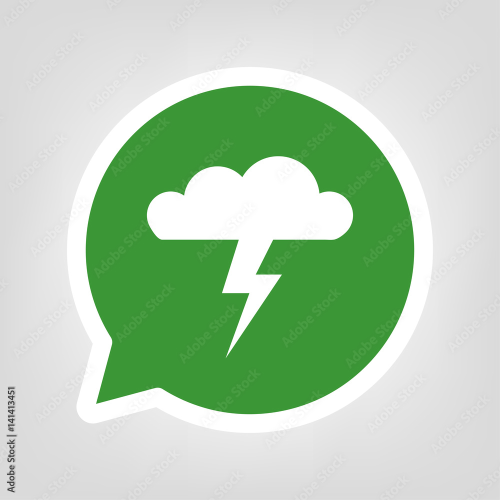 Grüne Sprechblase - Gewitterwolke - Wolke Grüne Sprechblase - Gewitterwolke - Wolke