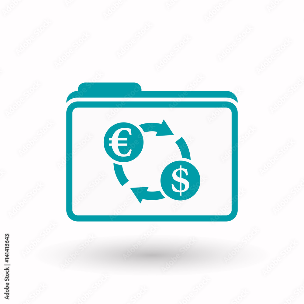 Isolated folder with an euro dollar exchange sign Isolated folder with an euro dollar exchange sign