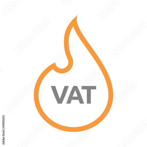 Isolated flame with  the value added tax acronym VAT