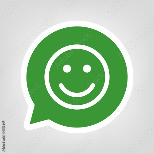 Grüne Sprechblase - glückliches Smiley