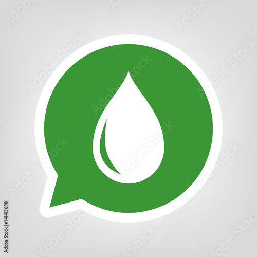 Grüne Sprechblase - Tropfen - Wasser