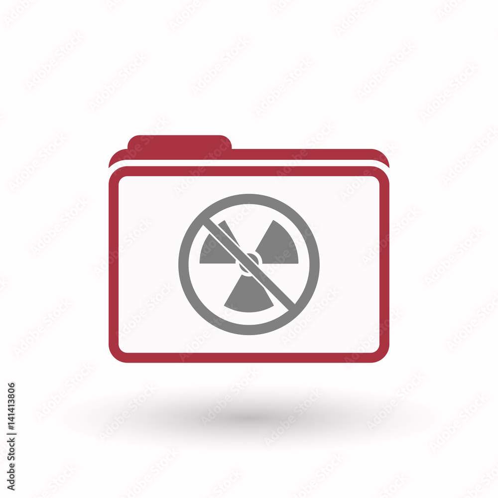 Isolated folder with a radioactivity sign in a not allowed signal Isolated folder with a radioactivity sign in a not allowed signal