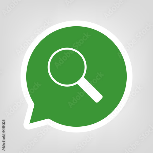 Grüne Sprechblase - Lupe - Vergrößerungglas - Suche
