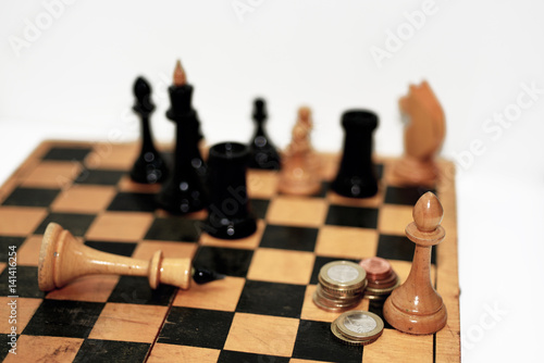 Abstract composition of chess figures. photo