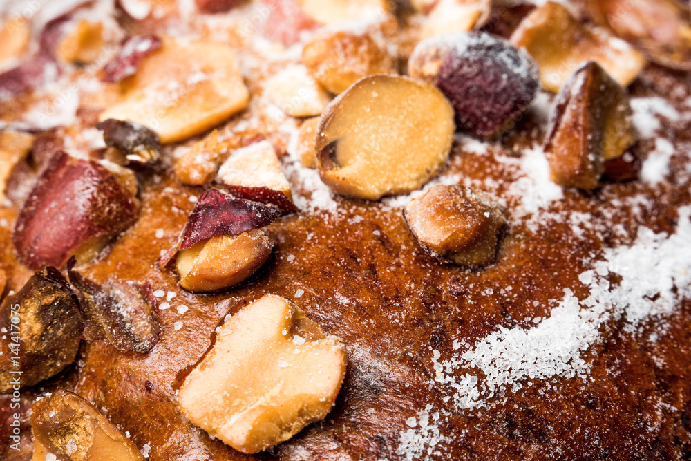 Walnut bread close - selective focus Walnut bread close - selective focus