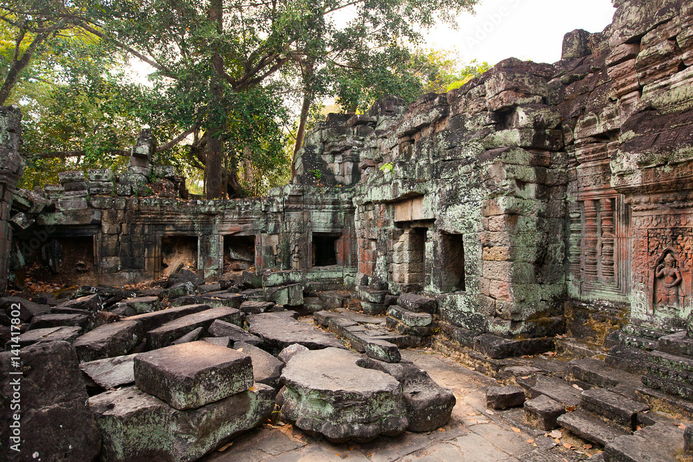 ruins of Preah Khan Temple (12th Century) in Angkor Wat (Siem Reap, Cambodia)