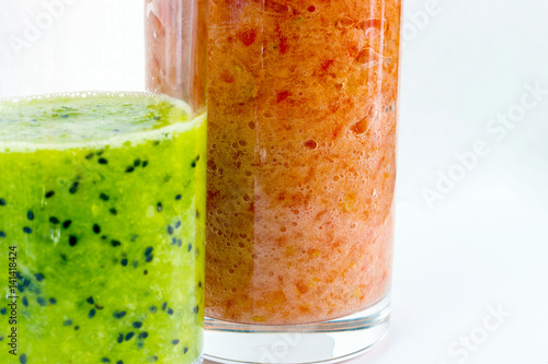 Homemade kiwi and grapefruite smoothies photo