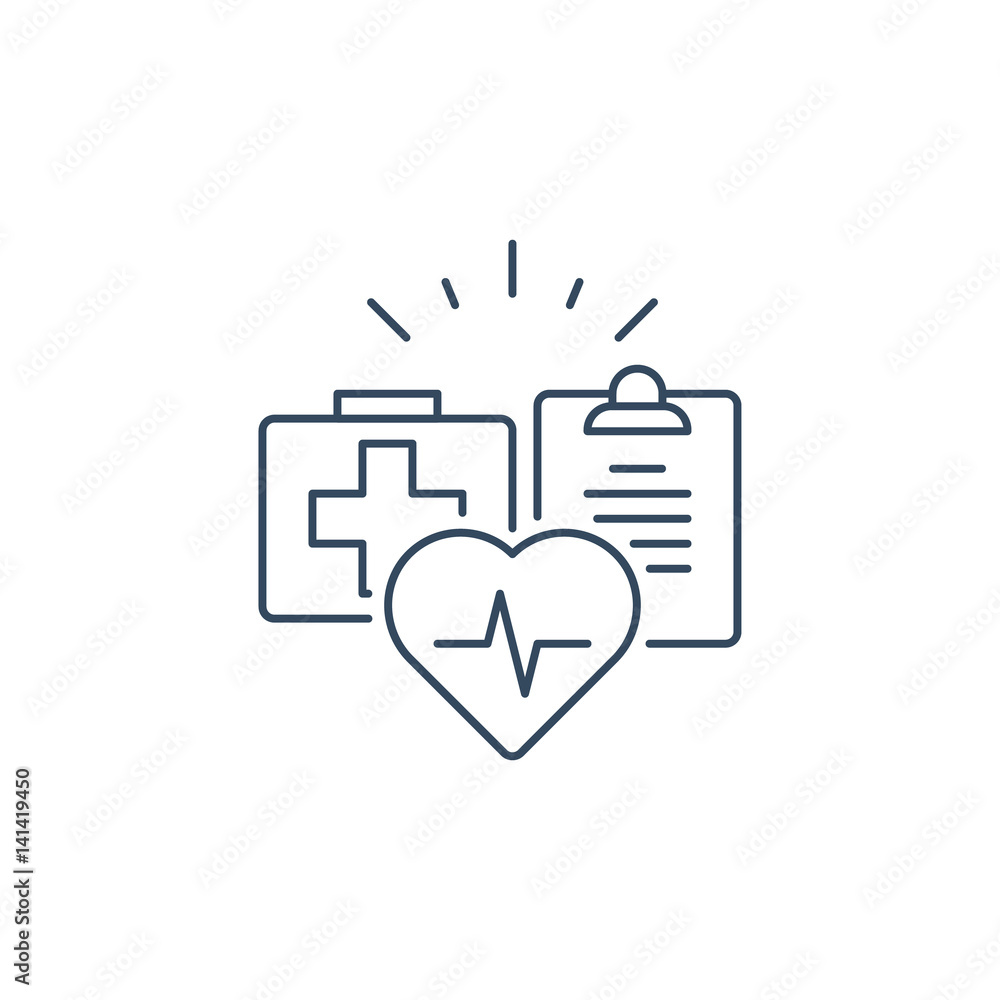 Φωτογραφία Health care services thin line icon, medical insurance logo, heart cardiology