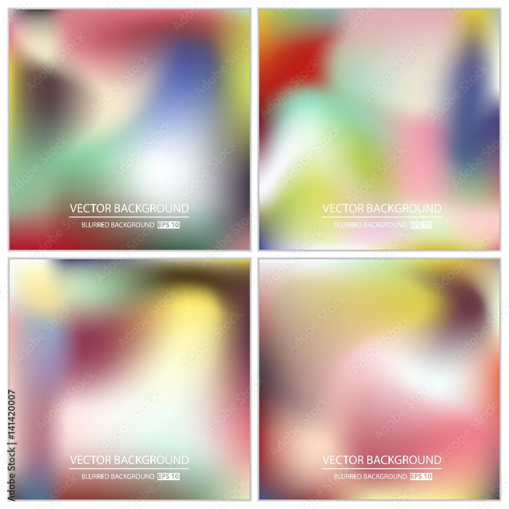 Abstract Creative concept vector multicolored blurred background set. For Web and Mobile Applications, art illustration template design, business infographic and social media, modern decoration