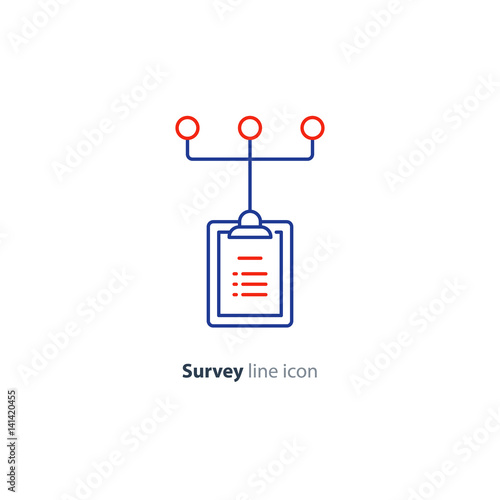 Research network concept icon, to do list holder, write summary, quize